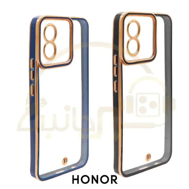 قاب محافظ لنزدار الکتروپلیتینگ مدل  Honor X5 4G کاور شفاف دور طلایی هونور ایکس 5 2023