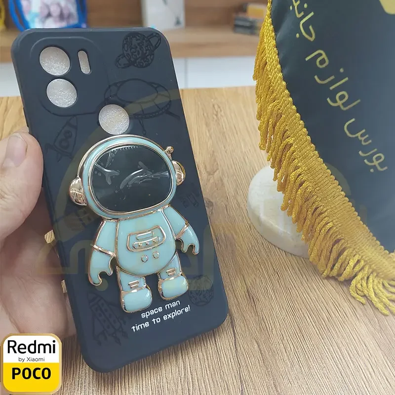 قاب نیو سیلیکون با پاپ سوکت فضانورد محافظ لنزدار مدل Xiaomi Redmi A۱+ ۴G کاور شیائومی  REDMI A۲+ ۴G