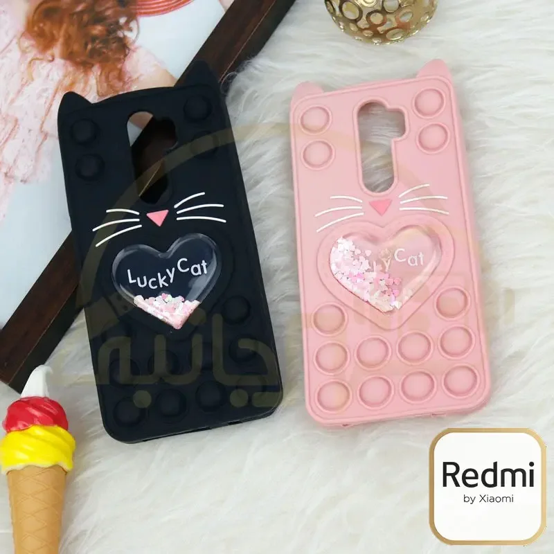 قاب سیلیکونی lucky cat مدل Xiaomi Redmi Note ۸ PRO ۴G کاور پاپیت گربه ای اورجینال پاک کنی نوت ۸ پرو