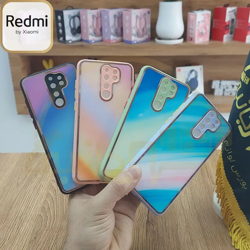 قاب پشت گلس ابر و بادی مدل Xiaomi Redmi Note 8 PRO 4G کاور آبرنگی لاکچری شیائومی ردمی نوت 8 پرو