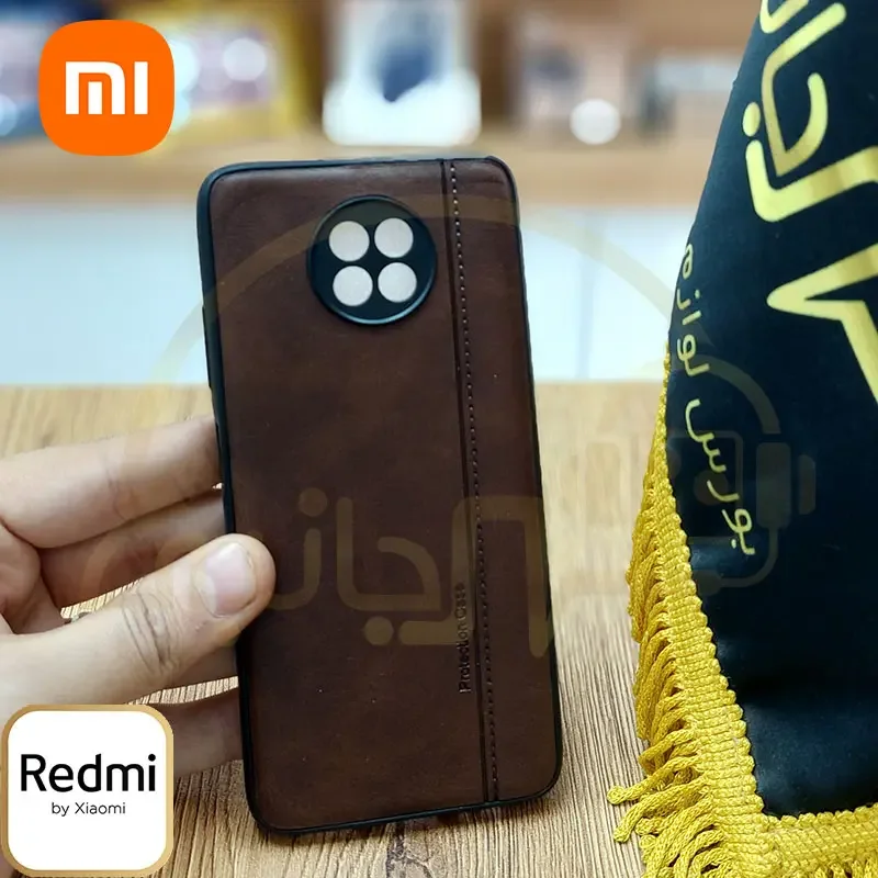 قاب طرح چرم Xiaomi Redmi Note 9T 5G | کاور ردمی نوت ۹ فایوجی رنگ قهوه ای