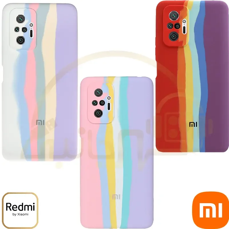 قاب سیلیکونی آبرنگی اورجینال Xiaomi Redmi Note ۱۰ Pro ۴G / Redmi Note ۱۰ Pro Max  کاور رنگین کمانی