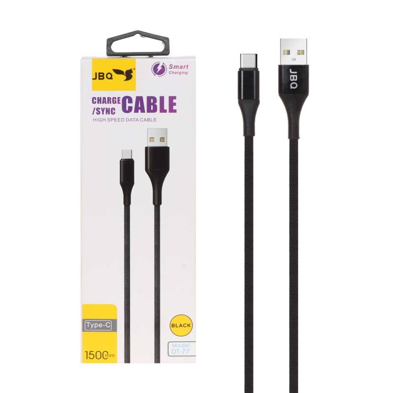 کابل شارژ ۱.۵ متری JBQ Type-C مدل DT-77 | USB-A به Type-C شارژ سریع